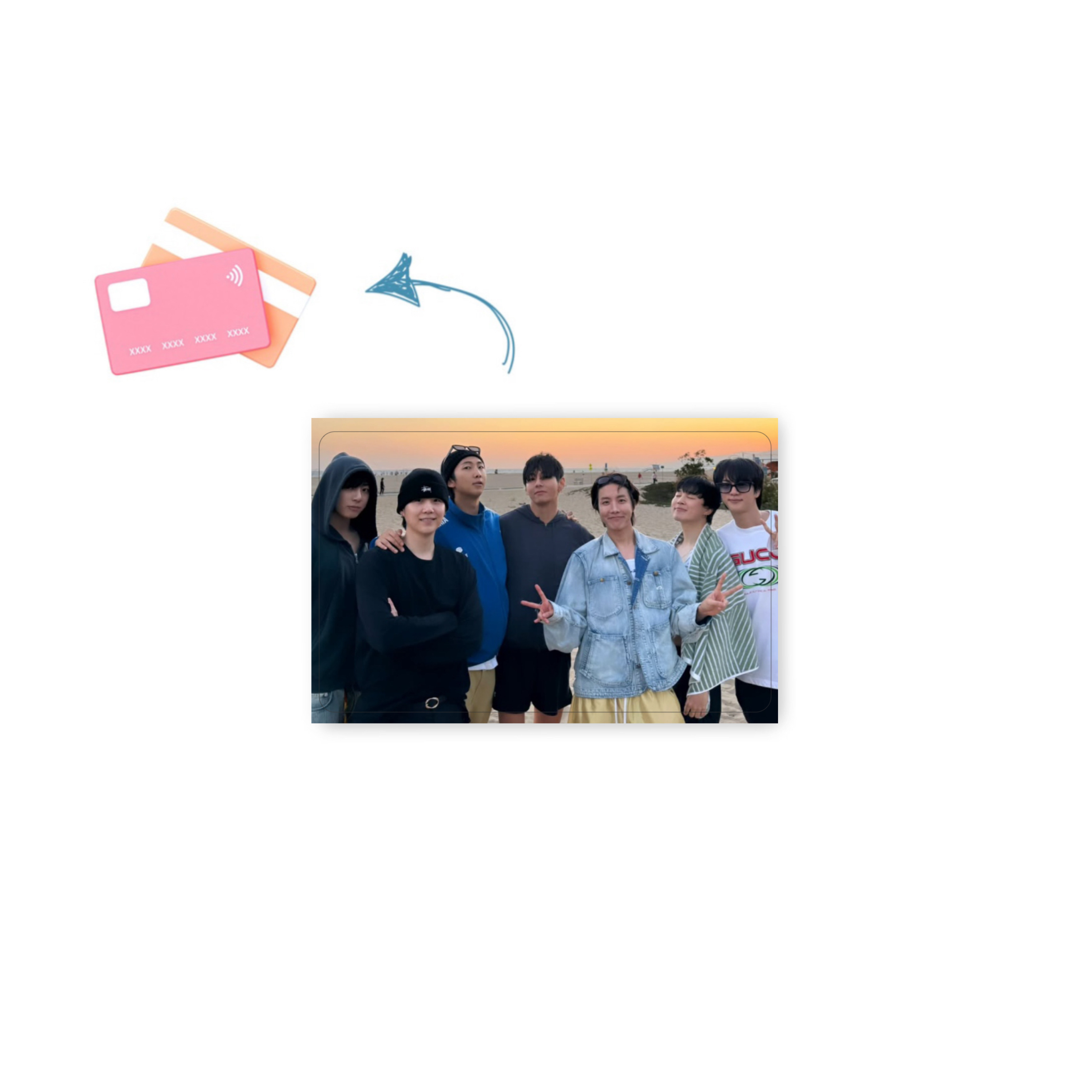 استیکر کارت اکلیلی BTS Sea